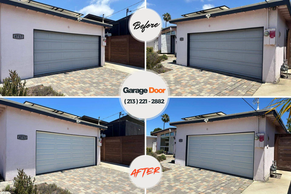 Before and after: garage door repair Wyboo, SC